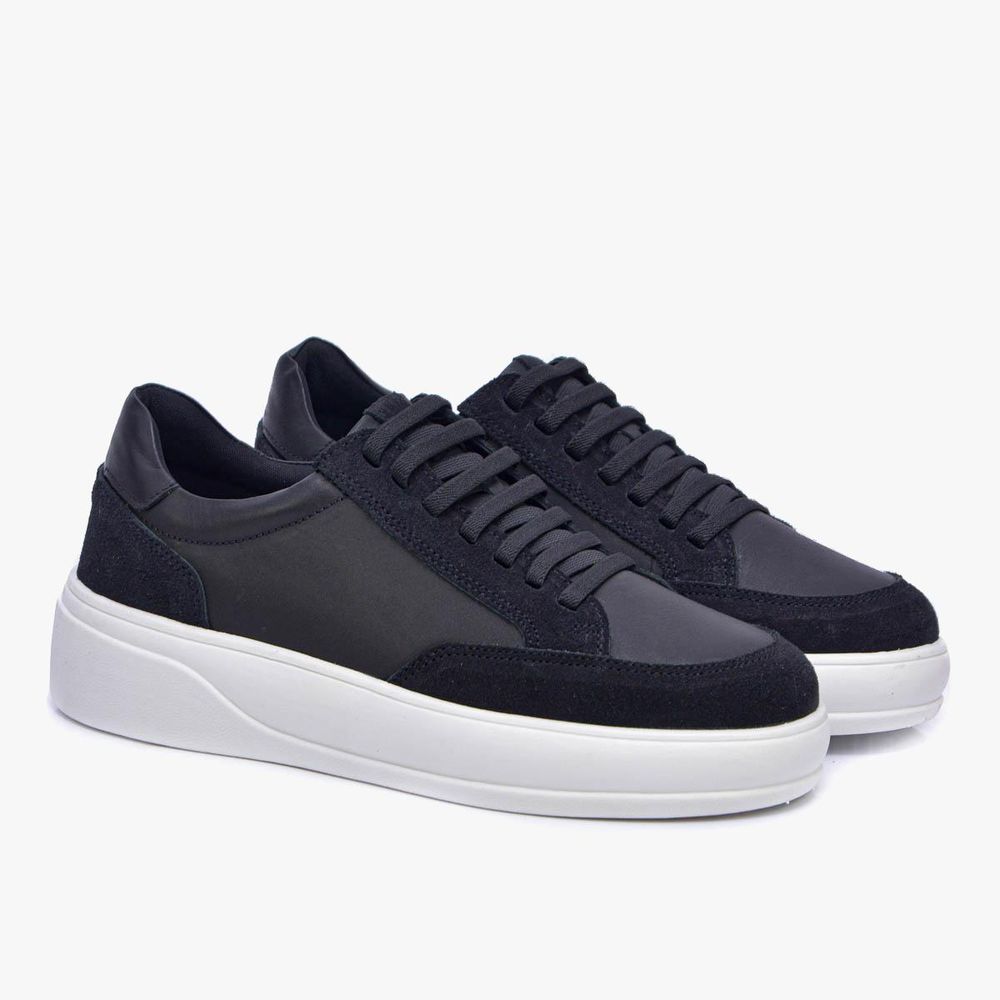 Tênis Casual de Couro Tokio Preto