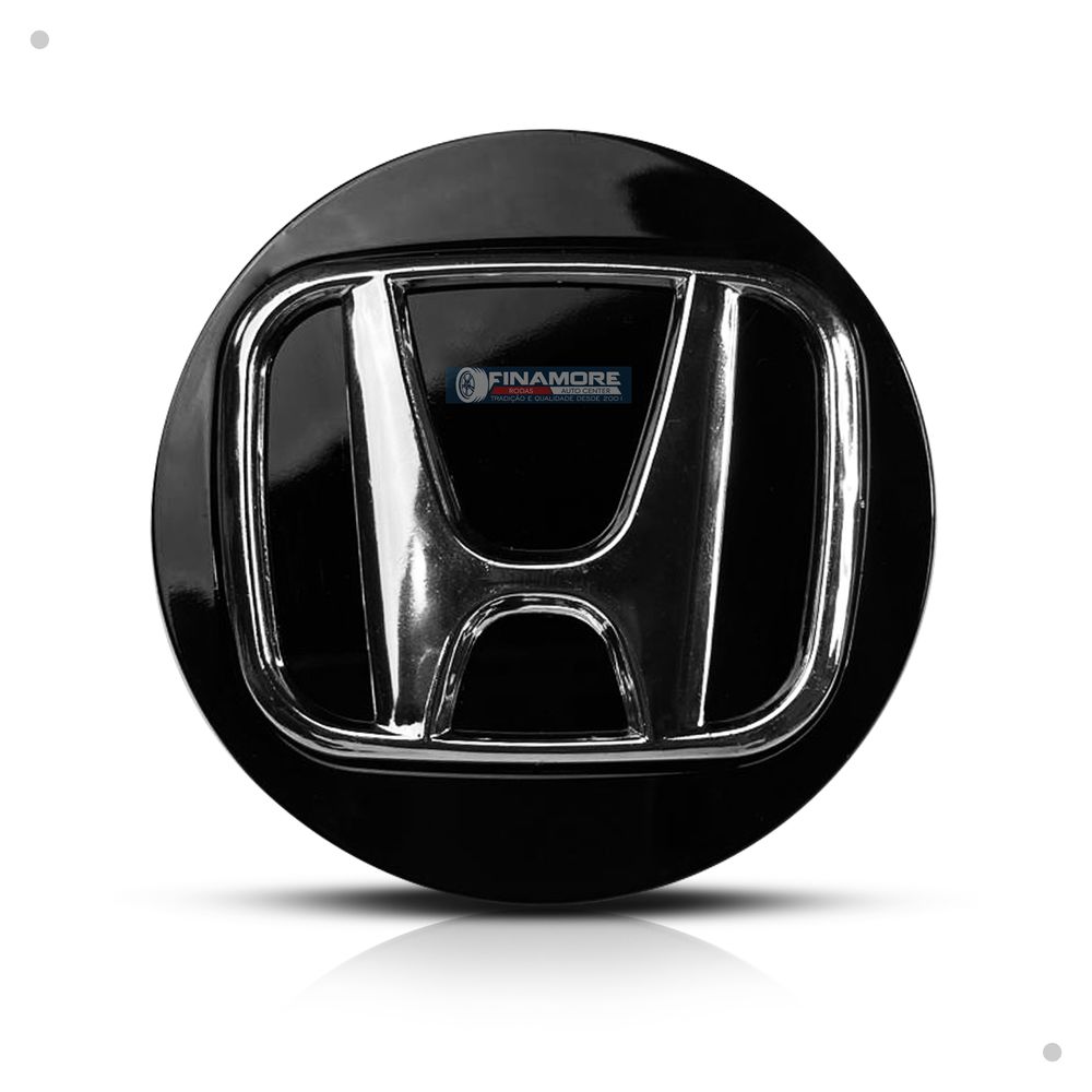 Calotinha Centro de Roda Honda New Civic HR-V CR-V Accord – Preto com Logo Cromado – Encaixe Perfeito + Visual Original