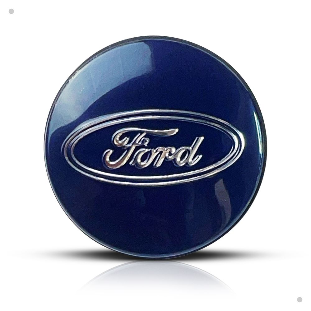 Kit 4 Calotinhas Centro de Roda Ford Azul - Encaixe Perfeito + Estilo Original nas Rodas