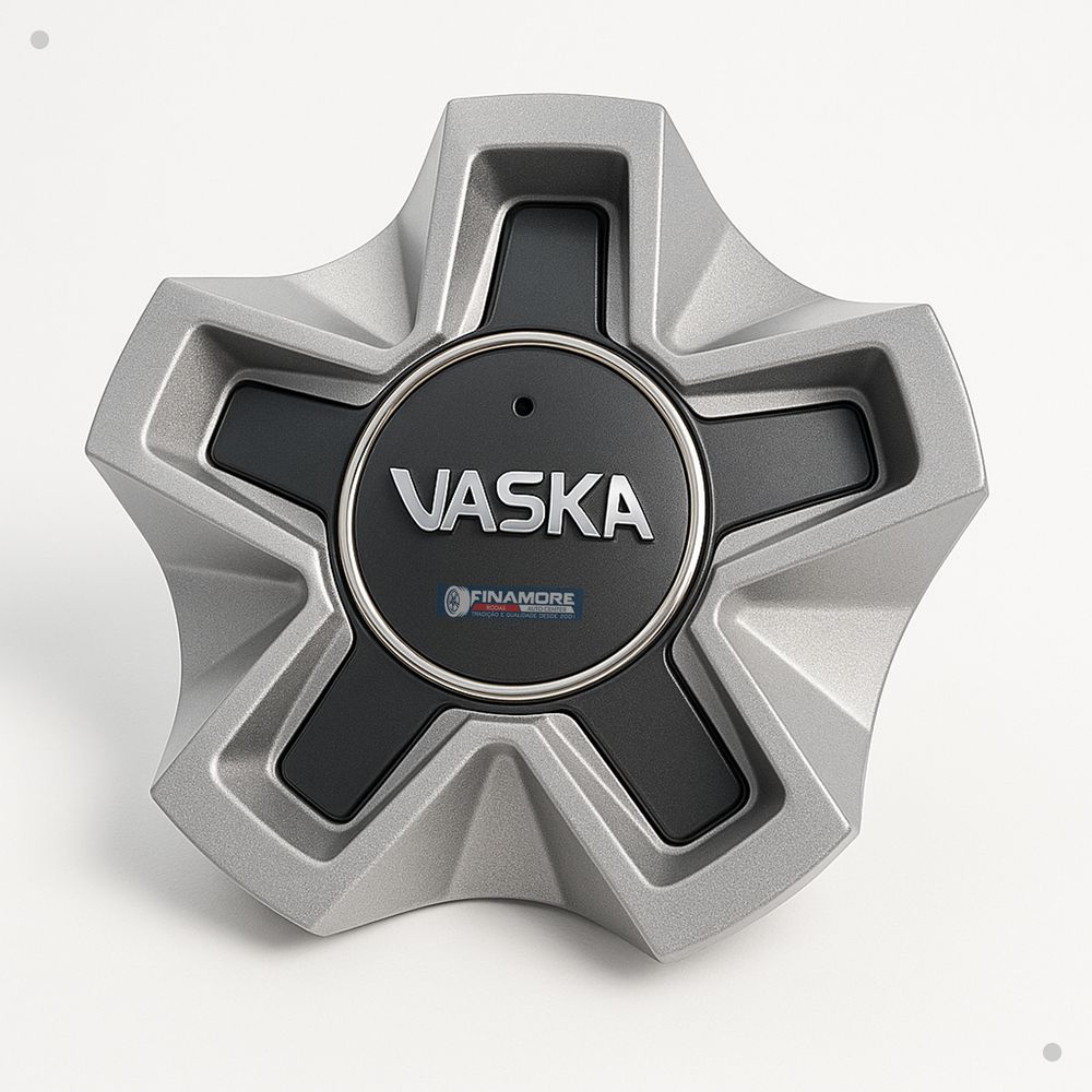 Kit 4 Calotas Vaska VK280 Prata com Emblema Cromado – Encaixe Seguro e Estilo Premium