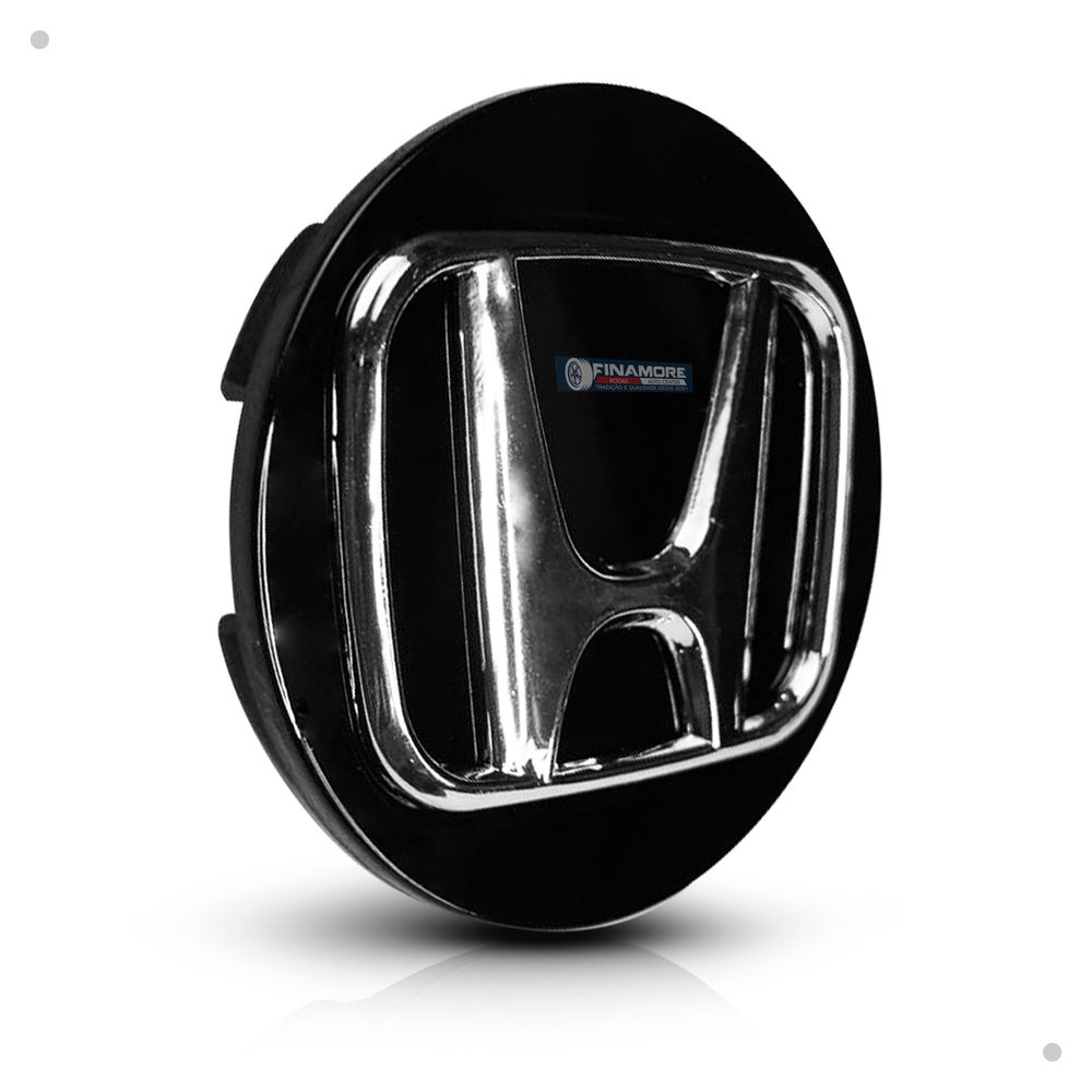 Calotinha Centro de Roda Honda New Civic HR-V CR-V Accord – Preto com Logo Cromado – Encaixe Perfeito + Visual Original