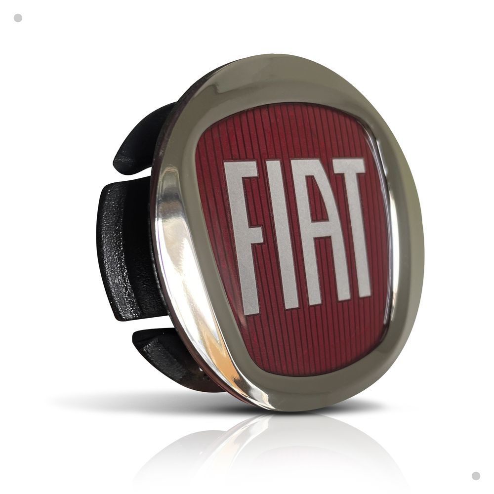 Kit 4 Calotinhas Centro de Roda Fiat Vermelha Acrílico – Encaixe Perfeito + Estilo Original nas Rodas