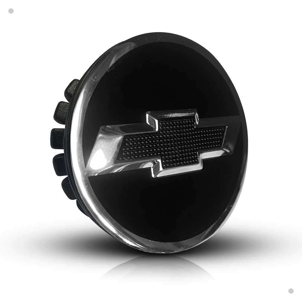 Kit 4 Calotinhas Miolo Centro Roda GM Cruze/Sonic/Tracker com Emblema Preto Camaro