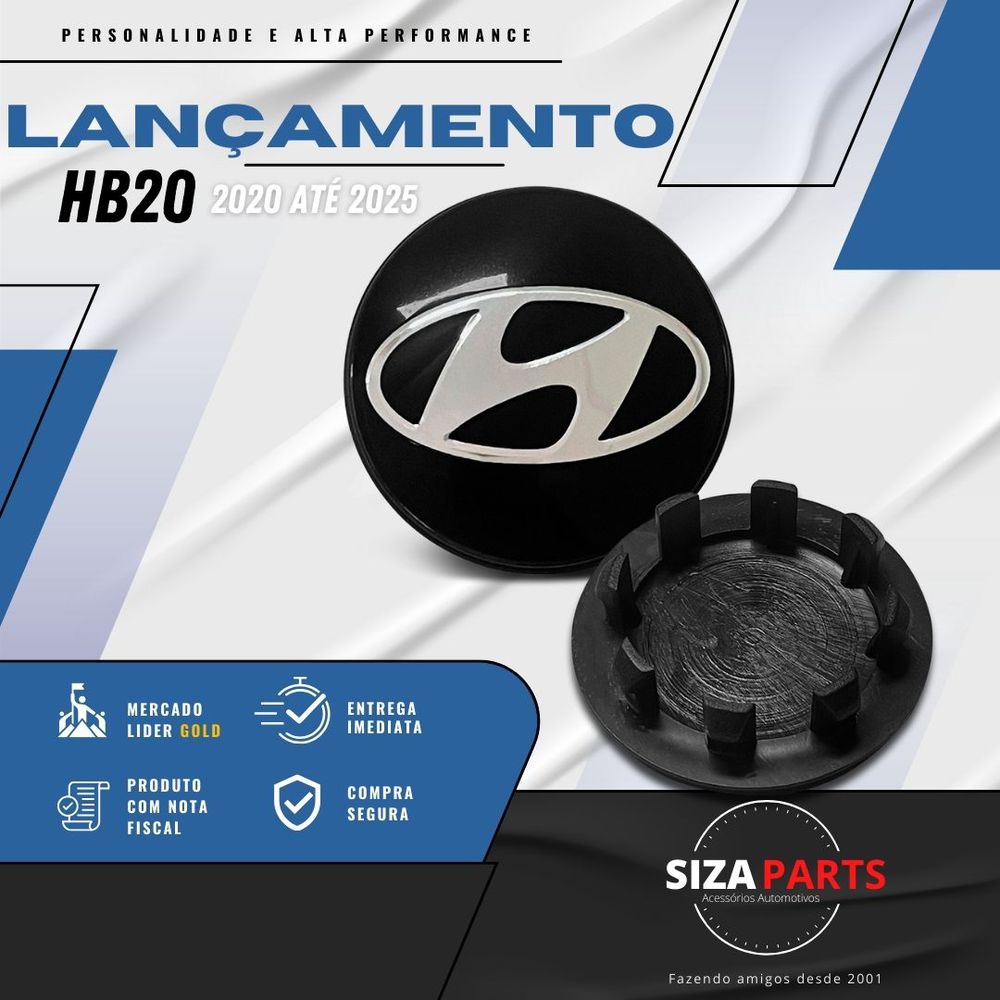 Kit 4 Calotinhas HB20 2020 a 2024 – Encaixe Perfeito nas Rodas Originais Hyundai