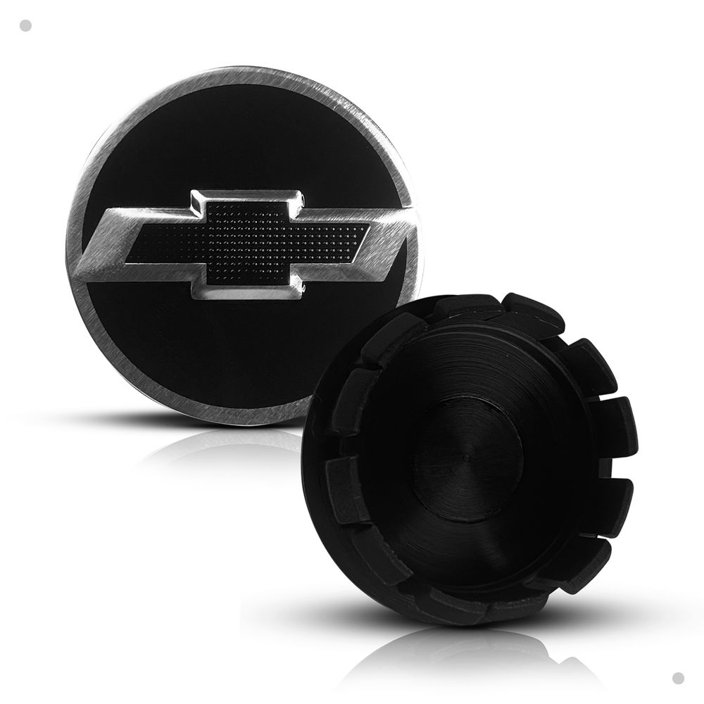 Kit 4 Calotinhas GM Tracker Preto com Emblema Camaro – Estilo Exclusivo e Encaixe Perfeito