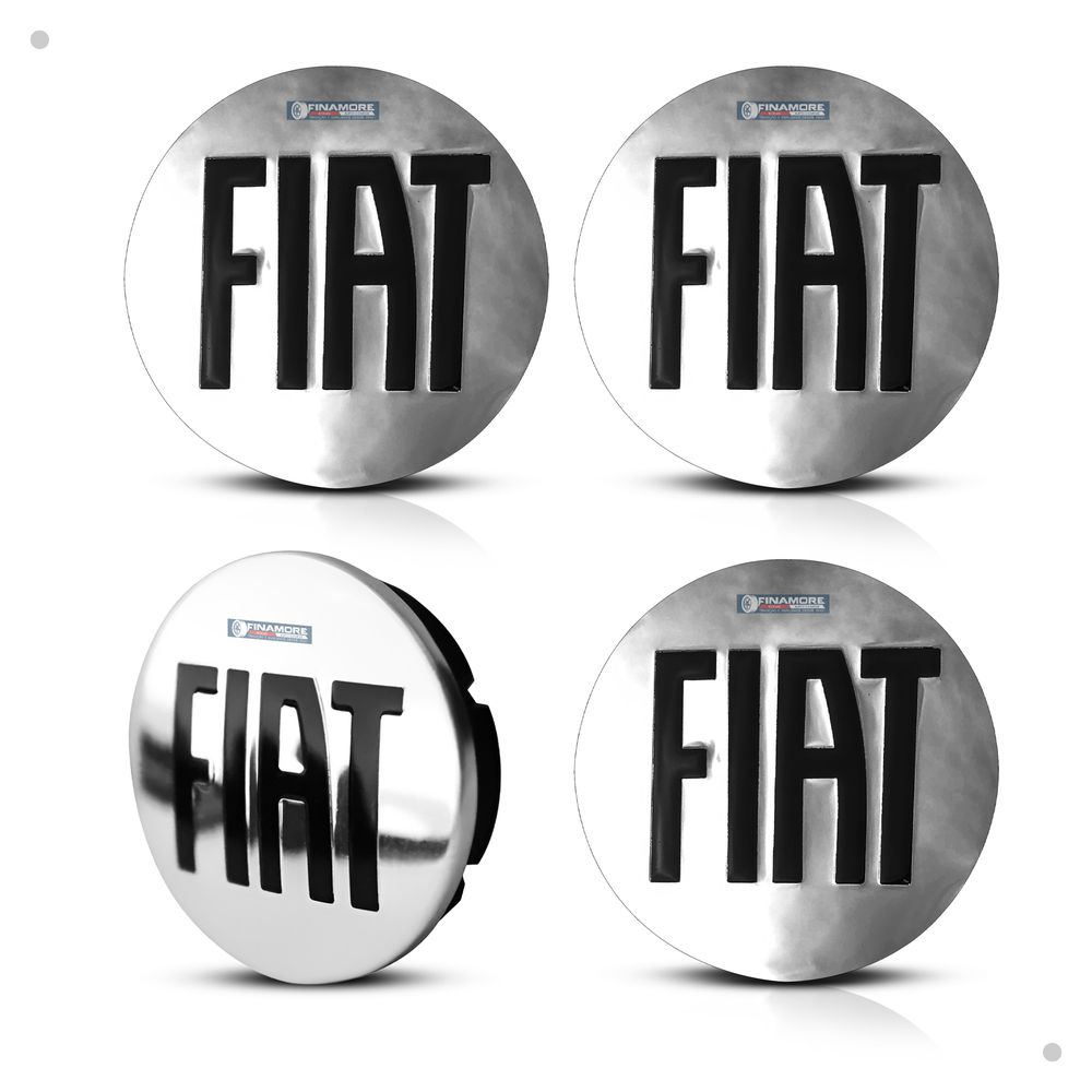 Kit 4 Calotinhas Centro de Roda Fiat Cromado Repuxo – Encaixe Preciso + Estilo Original nas Rodas