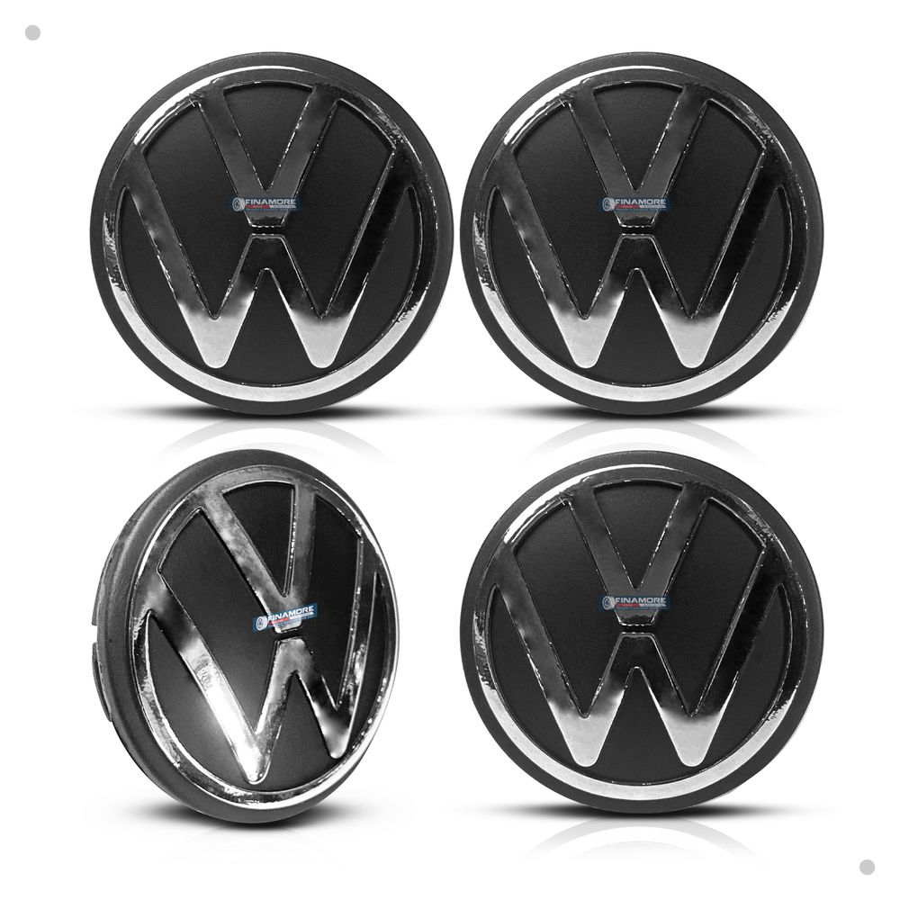 Kit 4 Calotinhas Centro de Roda VW Original Nivus Polo Fox T-Cross 56mm – Encaixe Perfeito + Visual Autêntico