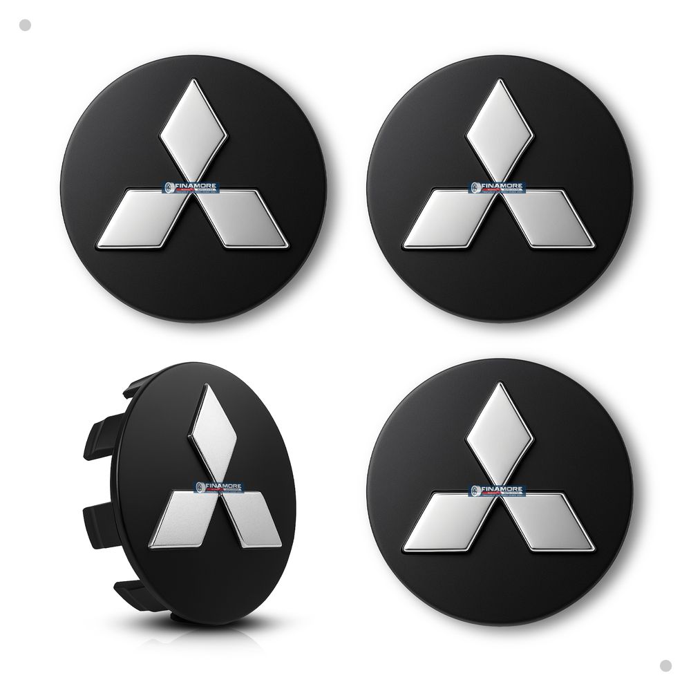 Kit 4 Calotinhas Mitsubishi Triton/TR4 – Preto com Detalhe Cromado para Rodas Originais