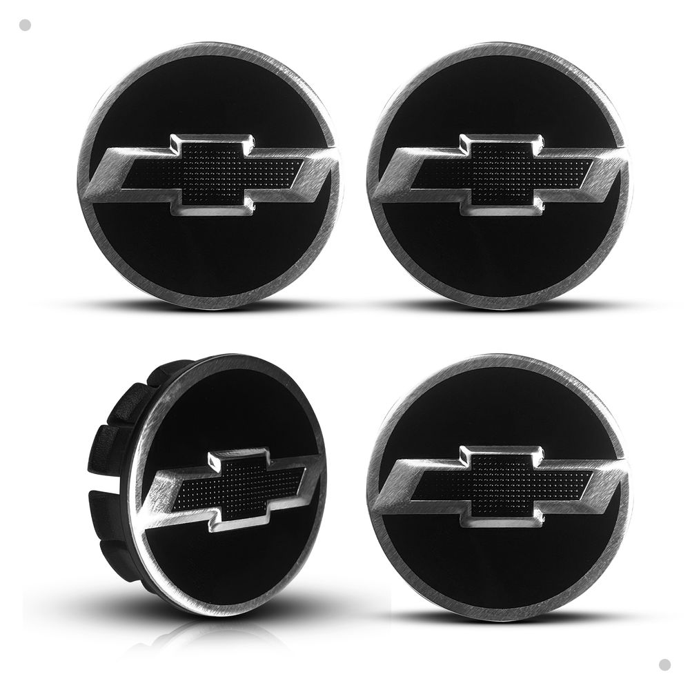 Kit 4 Calotinhas GM Tracker Preto com Emblema Camaro – Estilo Exclusivo e Encaixe Perfeito