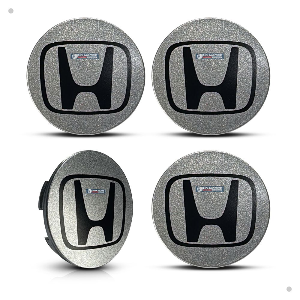 Kit 4 Calotinhas Honda Civic Prata com Emblema – Acabamento Original e Encaixe Perfeito nas Rodas