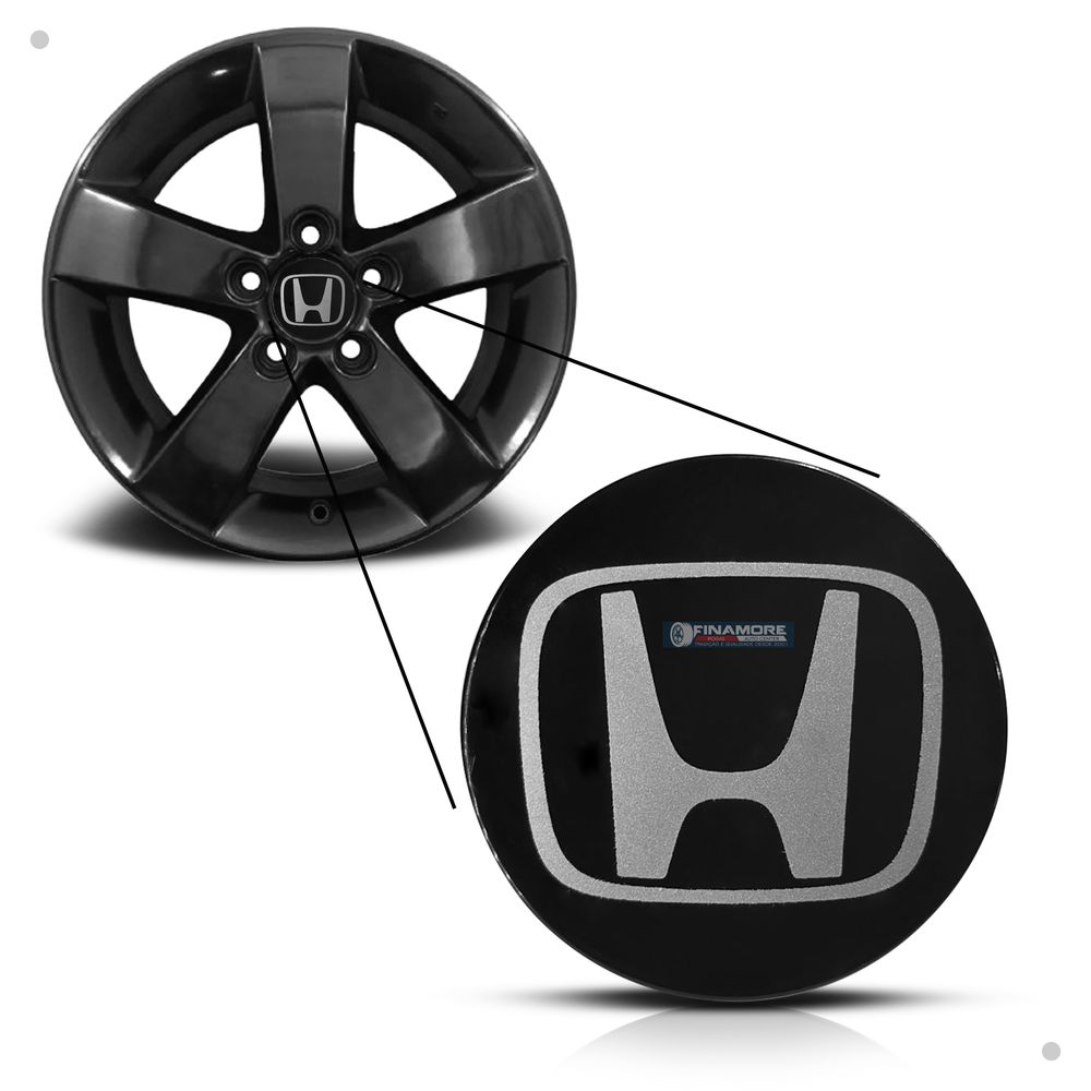 Kit 4 Calotinhas Honda HR-V Preto – Encaixe Perfeito nas Rodas Originais