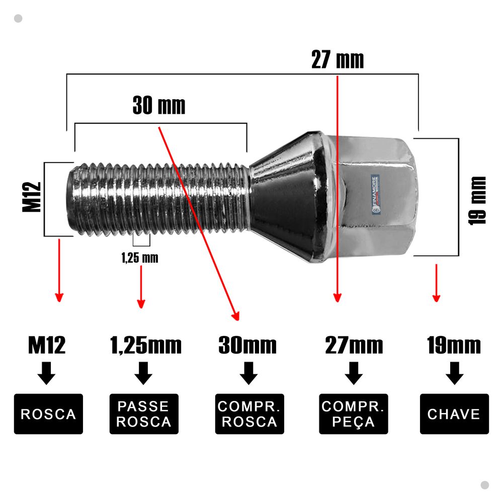 Kit 10 Jogos Parafusos Cromados Roda Fiat Uno Strada Palio Punto Bravo Argo Pulse Linea Siena Chronos – Encaixe Perfeito + Visual Premium Imediato