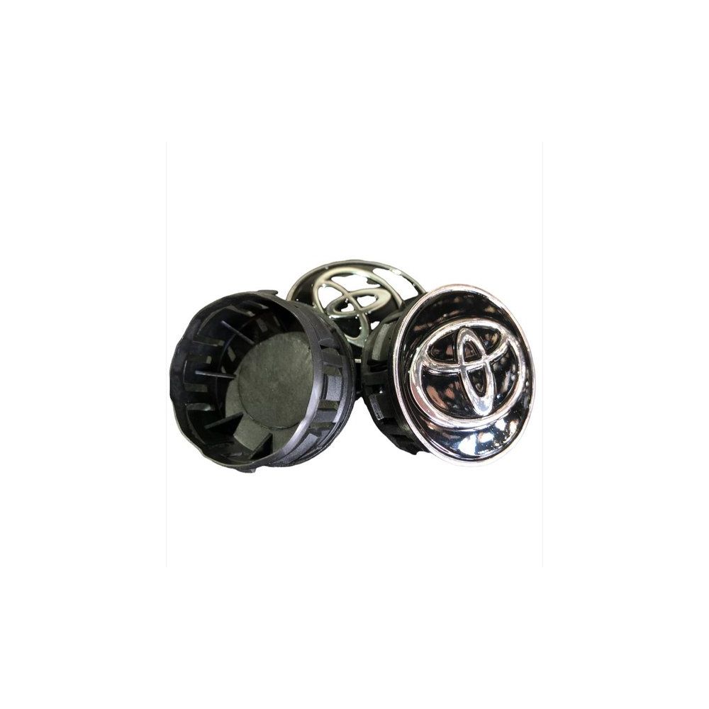Kit 4 Calotinhas Centro de Roda Toyota Corolla Prius Yaris – Encaixe Firme + Visual Original Preto