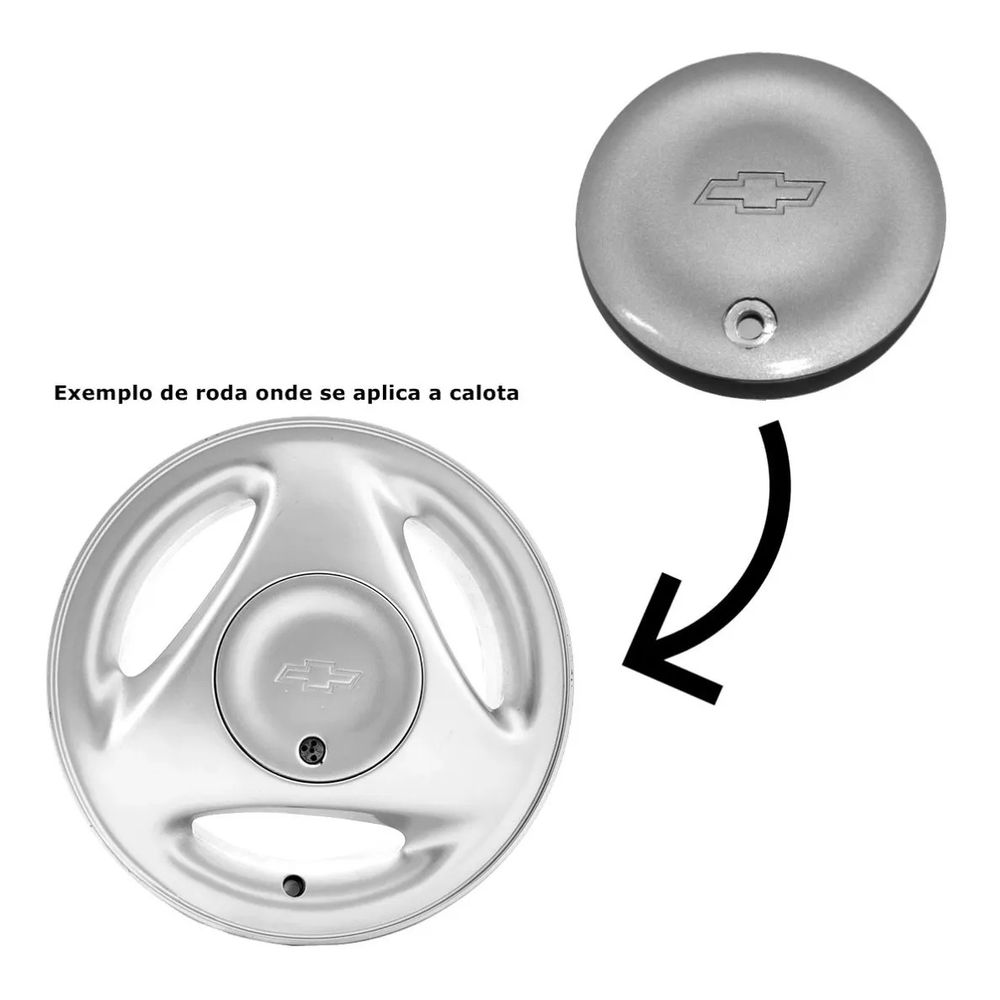Kit 4 Calotas GM Corsa Esfirra Prata – Encaixe com Parafuso e Visual Original Garantido