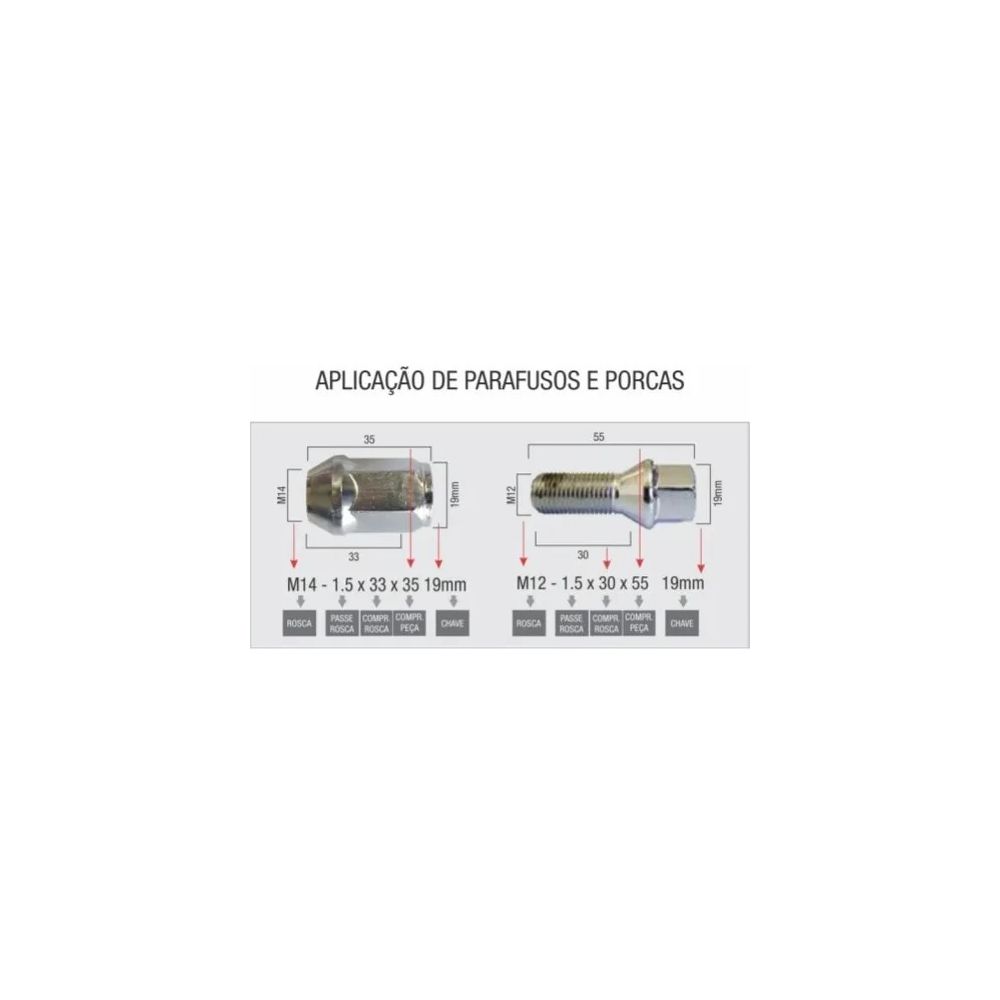 KIT 16 PORCAS GM 35MM