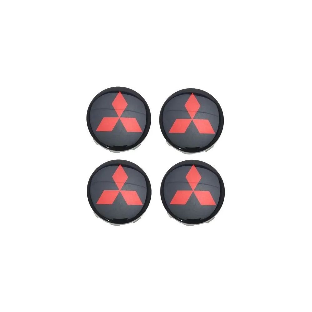 KIT 4 CALOTINHA MITSUBISHI TRITON PRETO C/ CROMADO