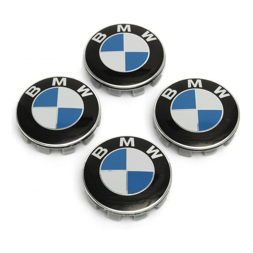 KIT 4 CALOTINHA BMW C/ EMBLEMA AZUL