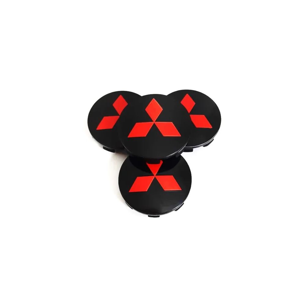 KIT 4 CALOTINHA MITSUBISHI TRITON PRETO C/ VERMELHO
