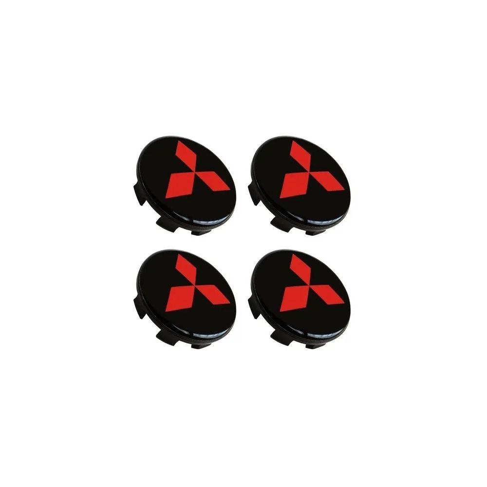 KIT 4 CALOTINHA MITSUBISHI TRITON PRETO C/ VERMELHO