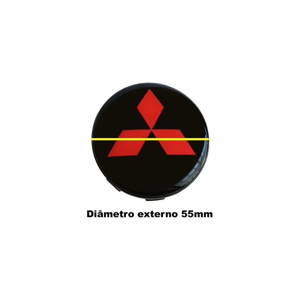 KIT 4 CALOTINHA MITSUBISHI TRITON PRETO C/ VERMELHO