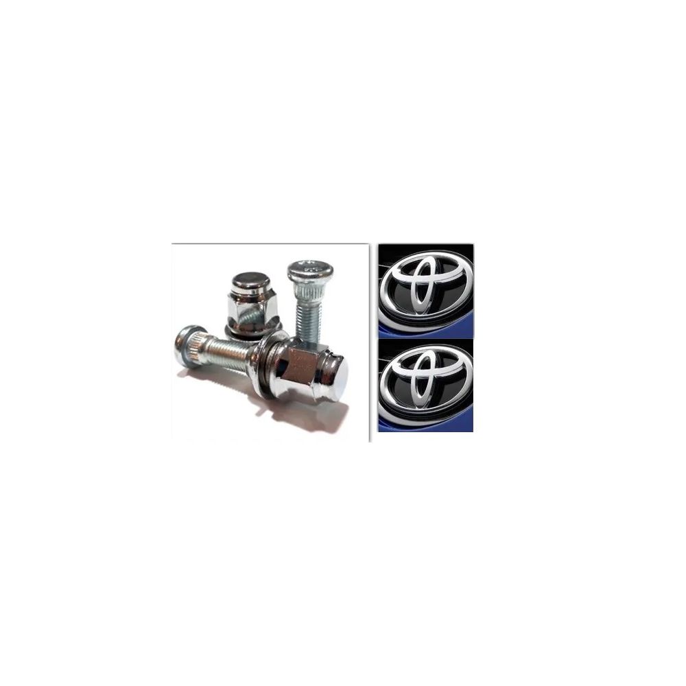 Kit 5 Prisioneiros + 5 Porcas Corolla com Arruela – Fixação Segura e Visual Cromado Premium