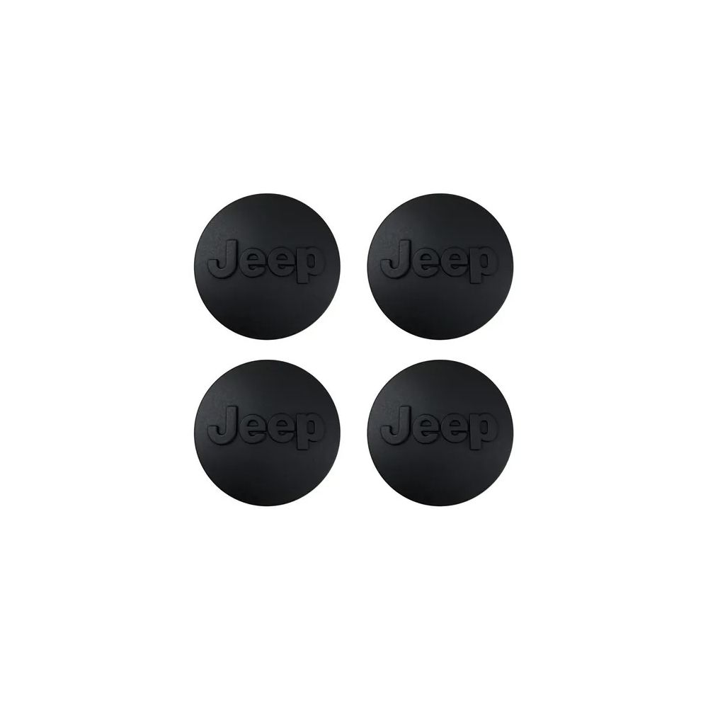 Kit 4 Calotinhas Jeep Preto Fosco – Visual Sofisticado para Renegade e Compass