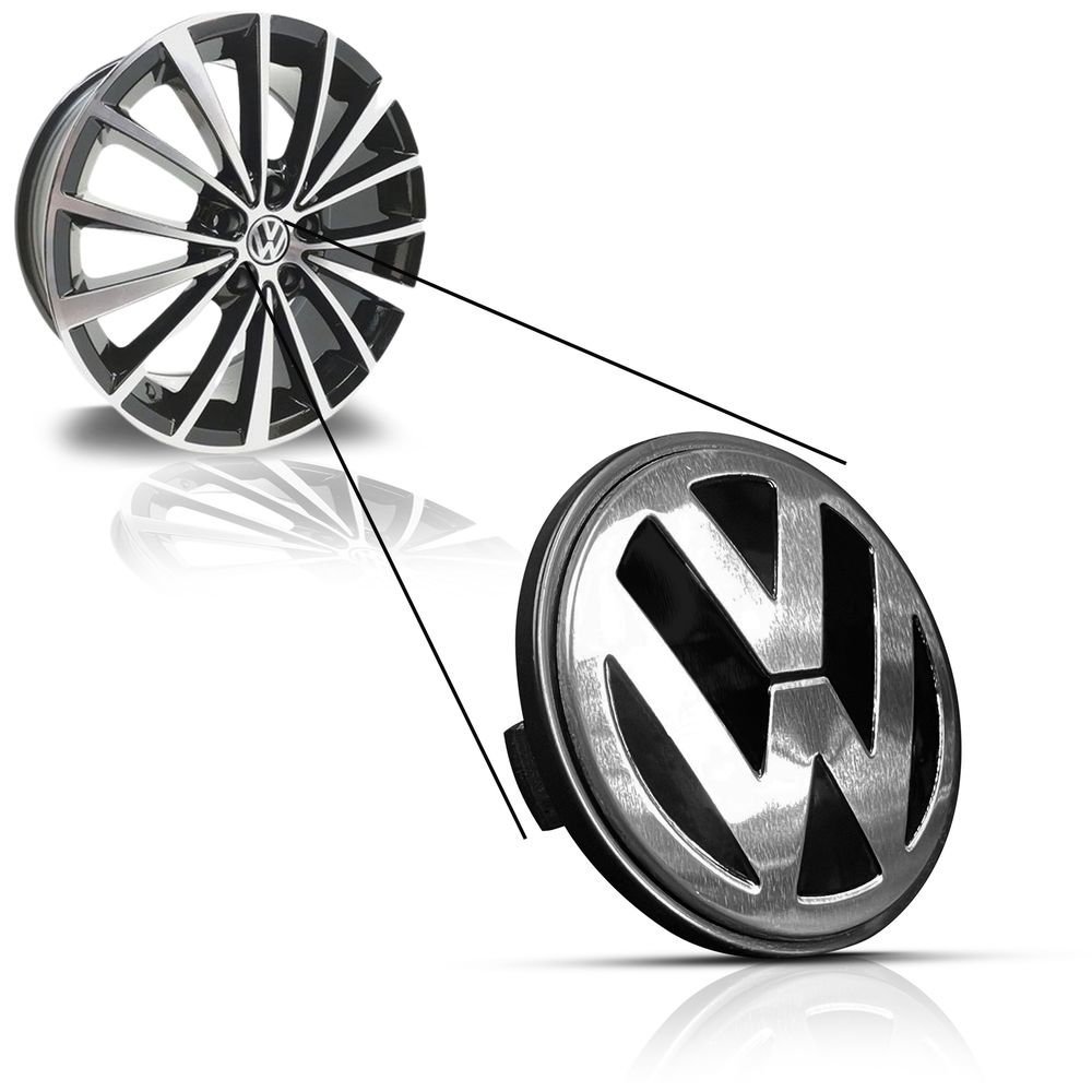 Kit 4 Calotinhas VW Jetta Amarok – Acabamento Premium com Emblema Cromado e Encaixe Perfeito