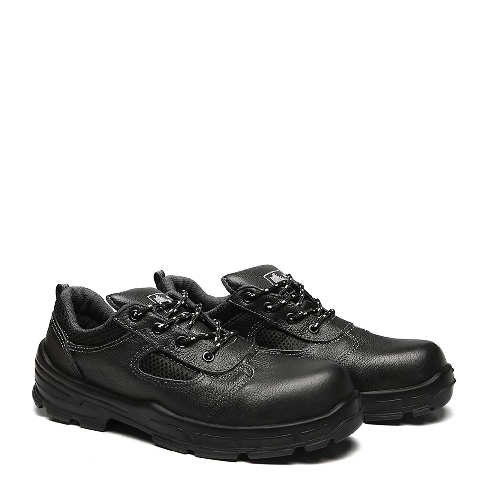 TENIS PRETO AMARRAR COURO FLOR BICO COMPOSITE PU BIDENSIDADE