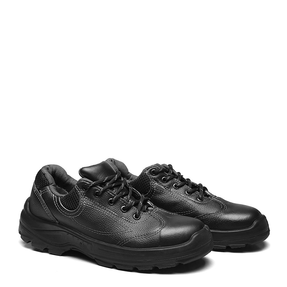 TENIS PRETO AMARRAR COURO FLOR BICO PLASTICO PU BIDENSIDADE