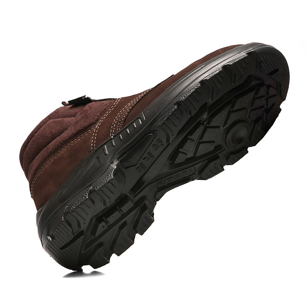 BOTINA MARROM CAFÉ AMARRAR NOBUCK BICO PLASTICO PU BIDENSIDADE