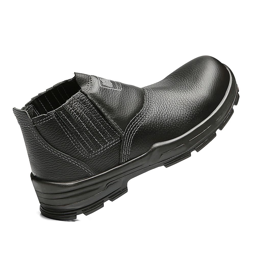 BOTINA PRETA ELASTICO COURO BICO COMPOSITE PU BIDENSIDADE | FUJIWARA