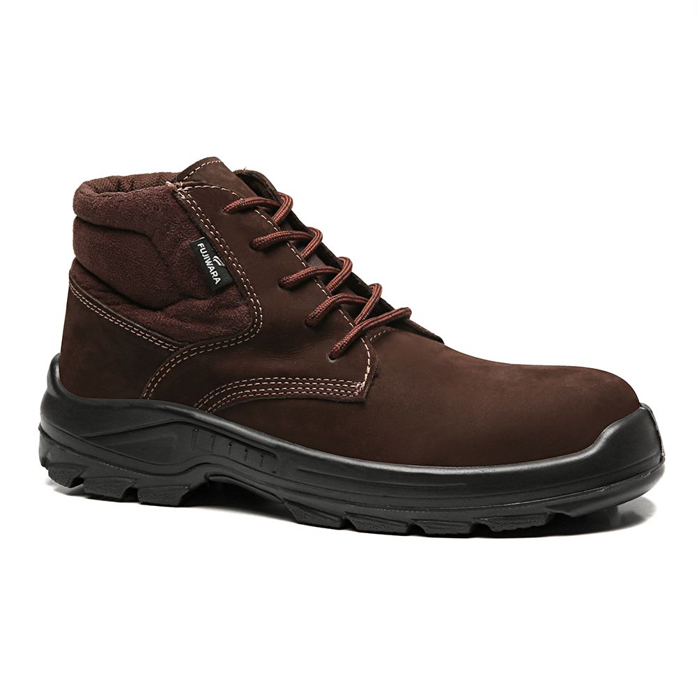 BOTINA MARROM CAFÉ AMARRAR NOBUCK BICO COMPOSITE PU BIDENSIDADE