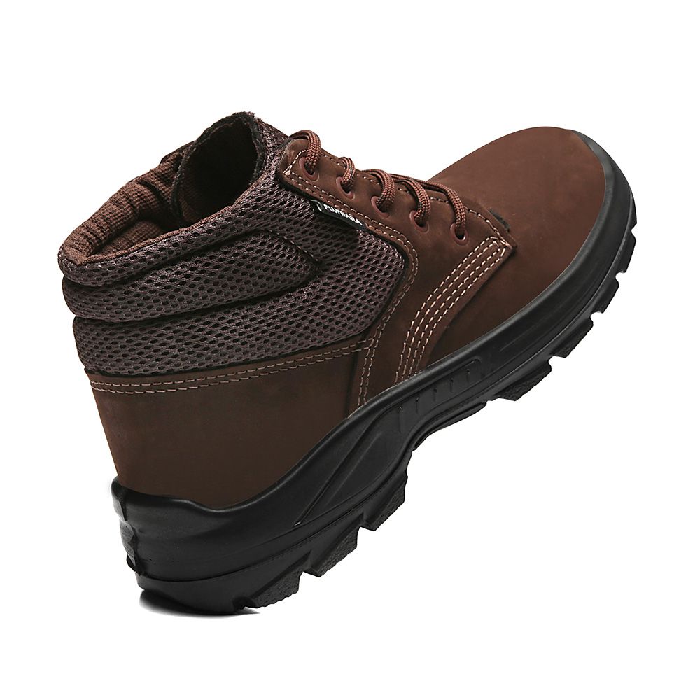 BOTINA DUBAI MARROM CAFÉ AMARRAR NOBUCK BICO PLASTICO PU