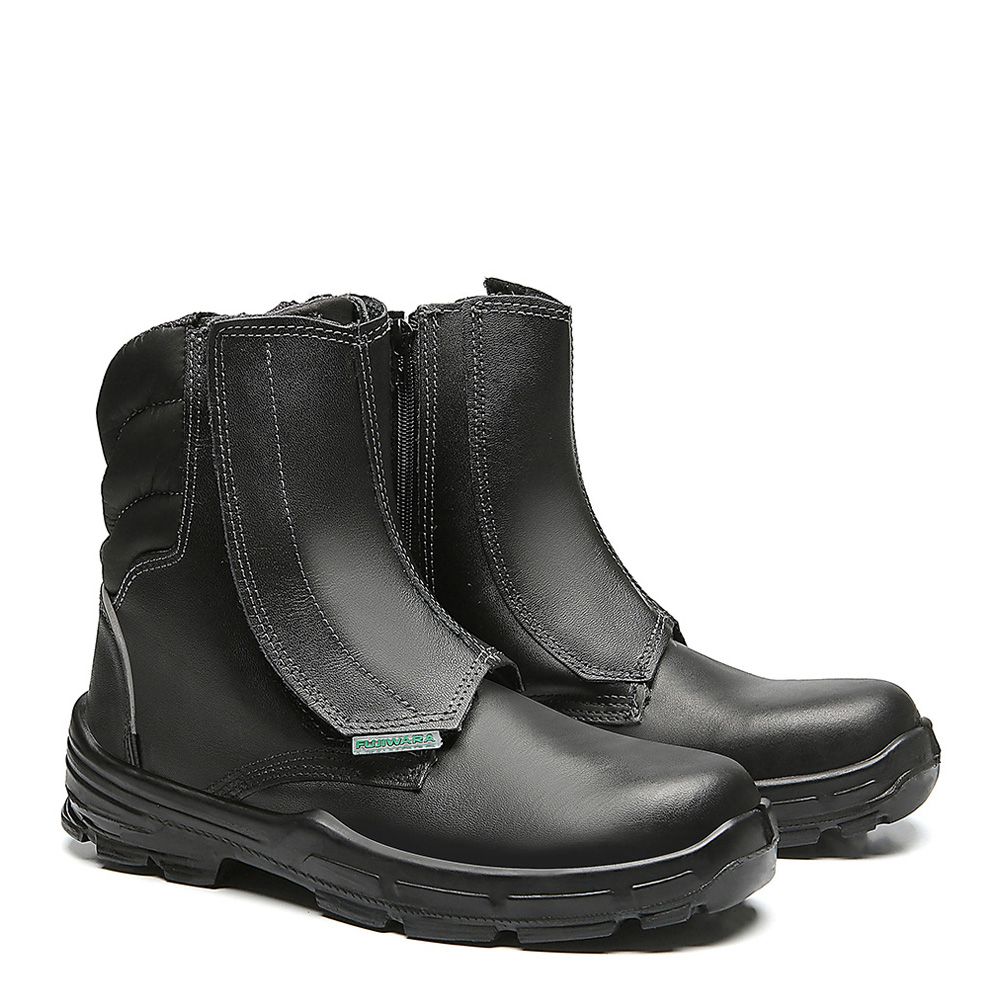 BOTA THOR PRETA AMARRAR COURO LISO BICO COMPOSITE PU BIDENSIDADE (PRP)(B.EST)
