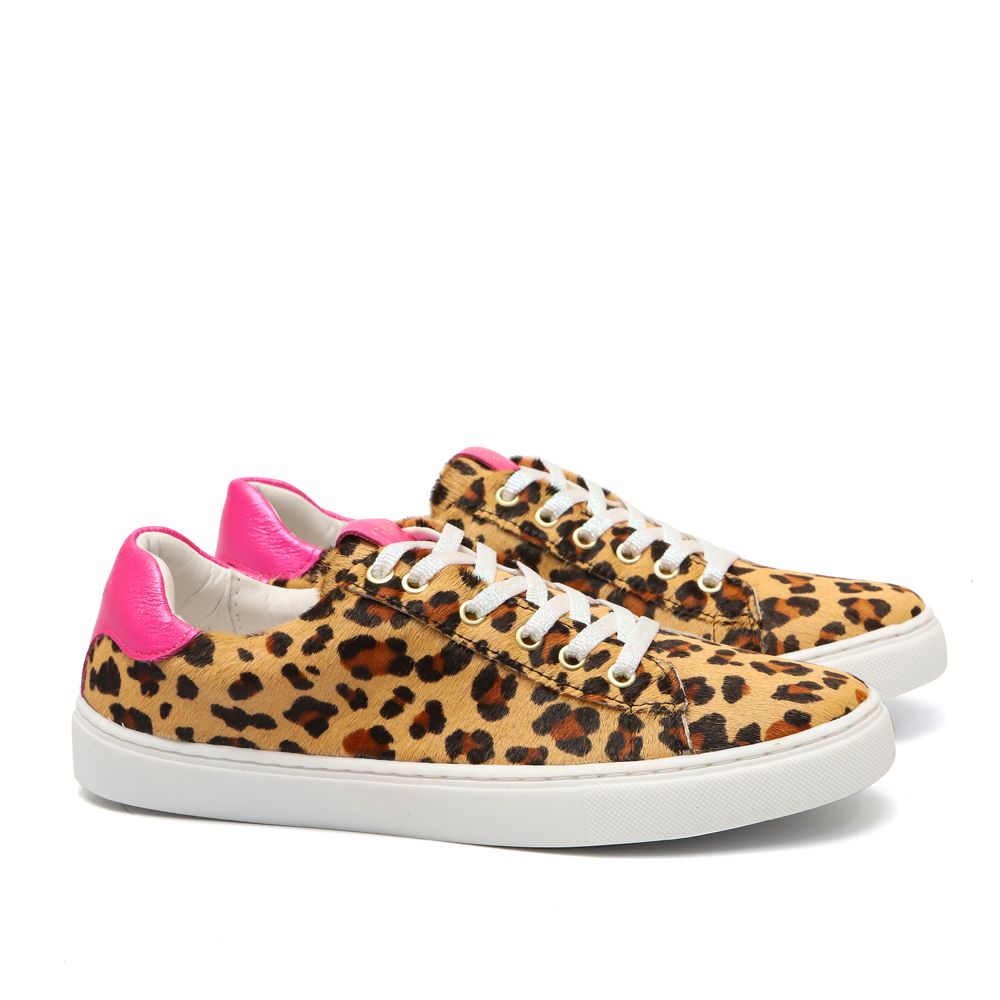 Tênis Casual Animal Print Rosa Outlet