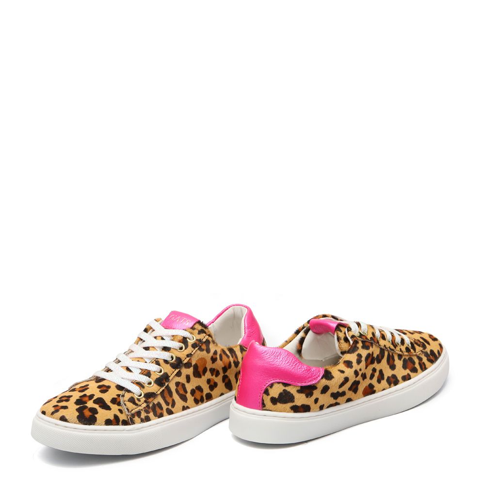Tênis Casual Animal Print Rosa Outlet
