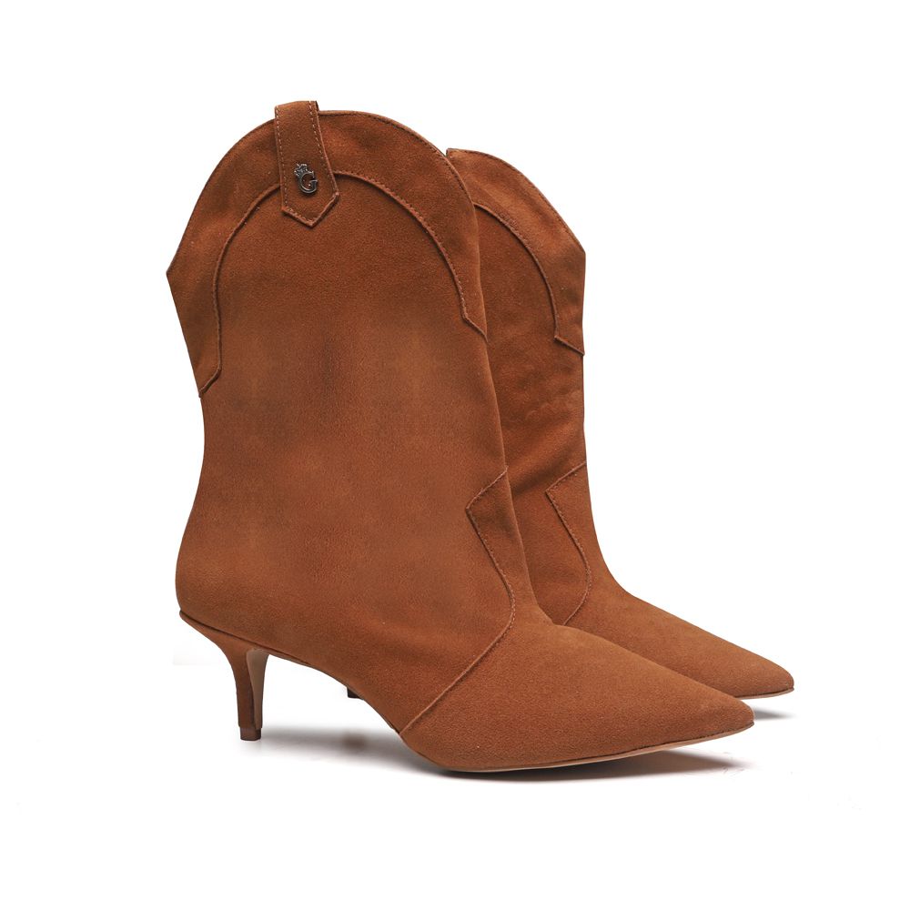 Bota Cano Alto Celine Camurça Amendoa Gats