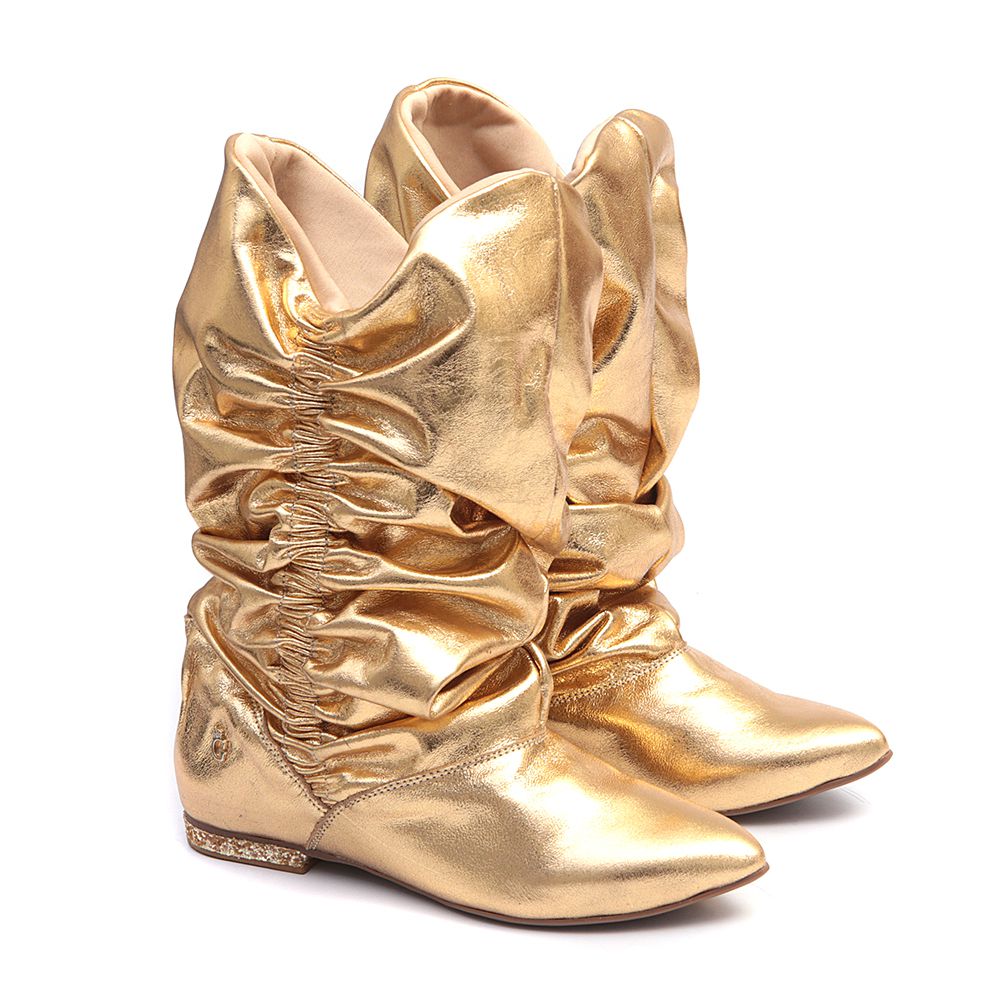 Bota Cano Longo Cristal Ouro 