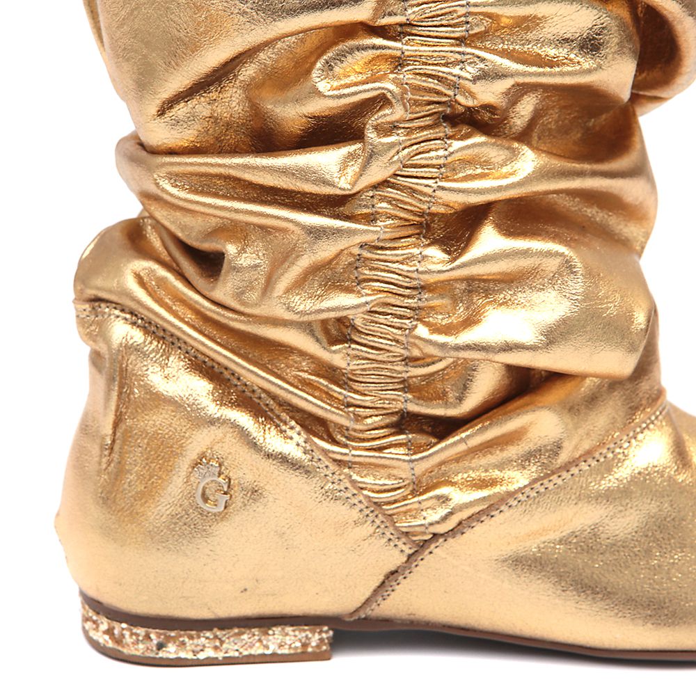 Bota Cano Longo Cristal Ouro 