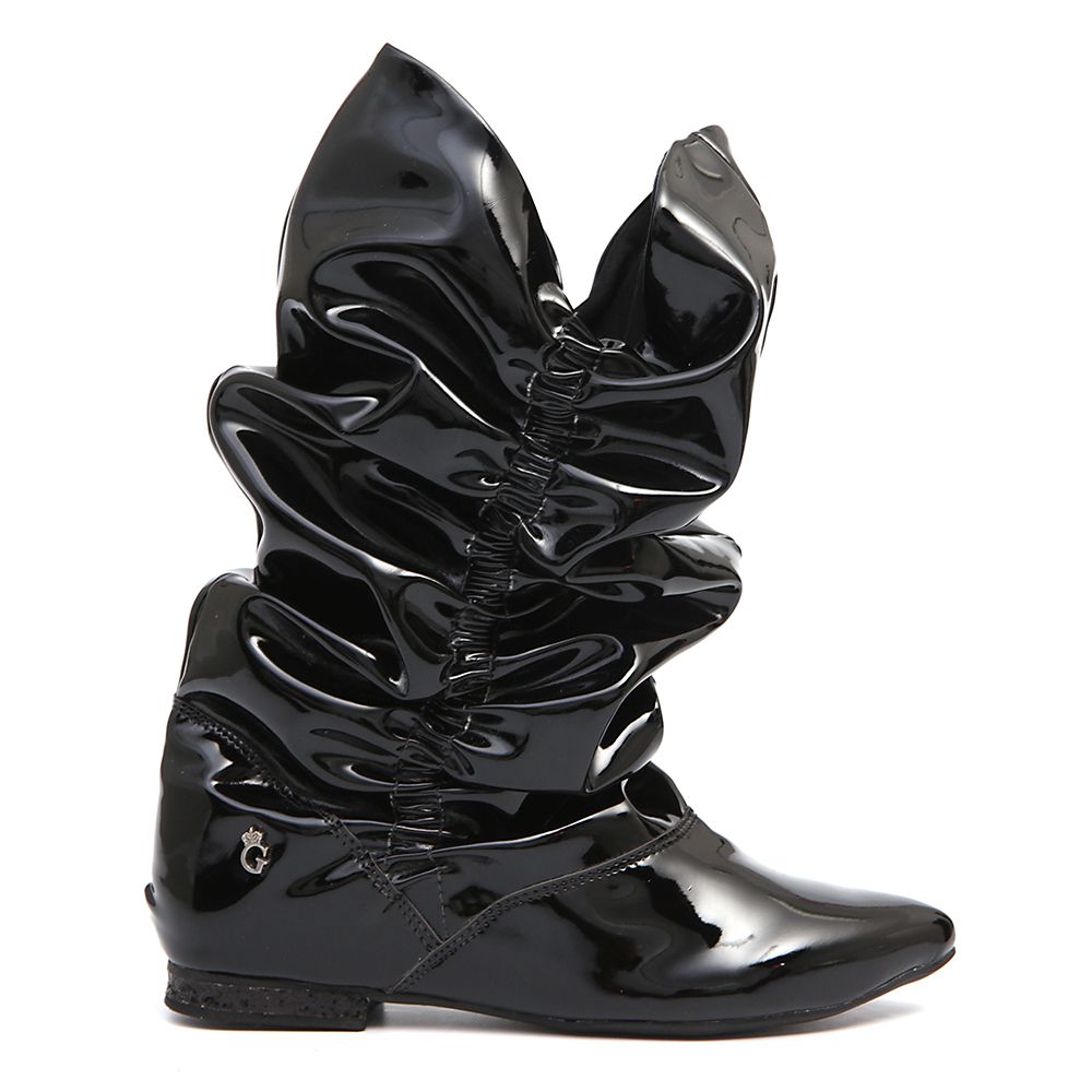 Bota Cano Longo Verniz Preto