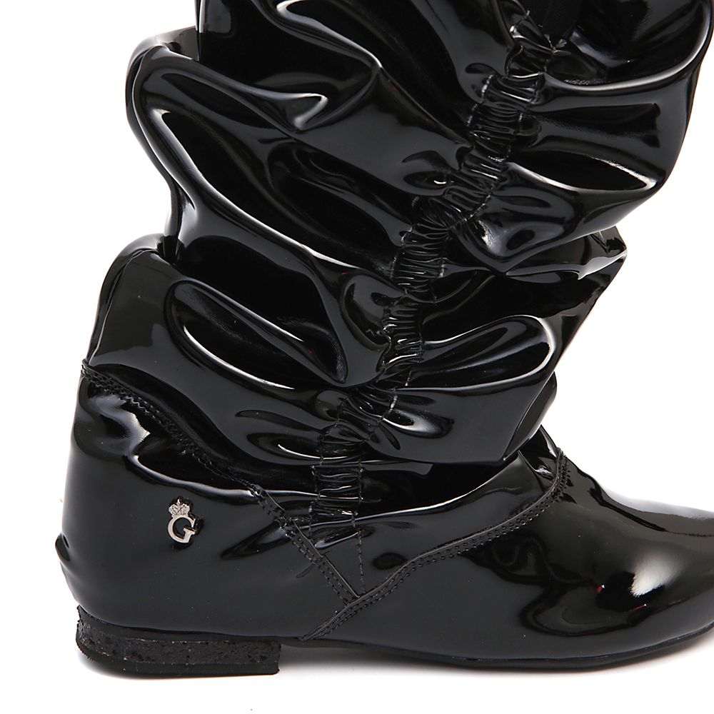 Bota Cano Longo Verniz Preto