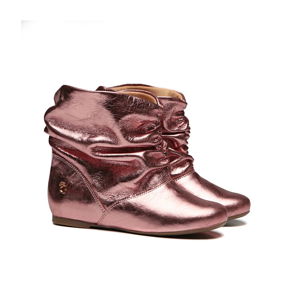 Bota Sanfonada Rosa Metalizado Infantil Gats