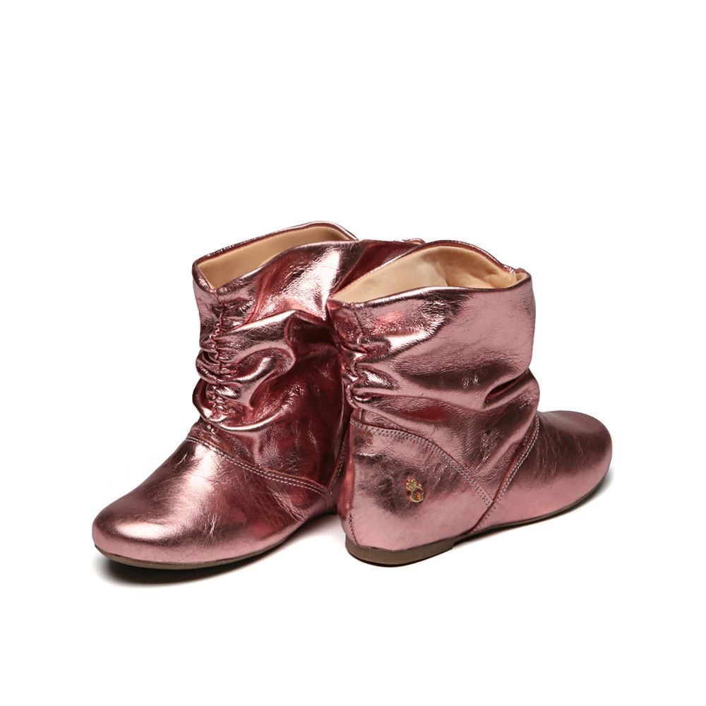 Bota Sanfonada Rosa Metalizado Infantil Gats