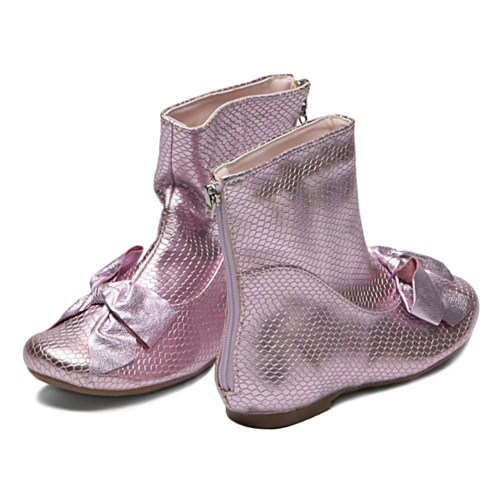 Bota Laço Frontal Salamanta Rosa Infantil