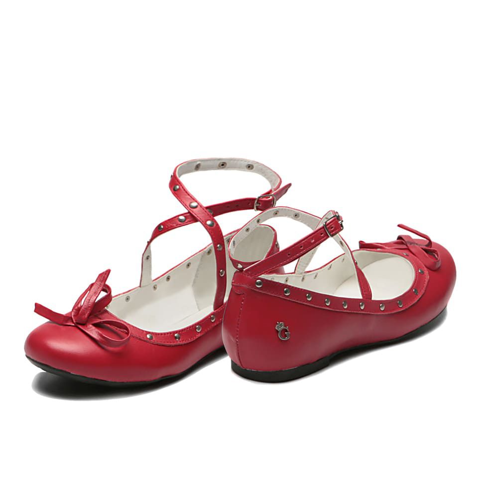 Sapatilha Tiras Metal Vermelho Infantil Gats