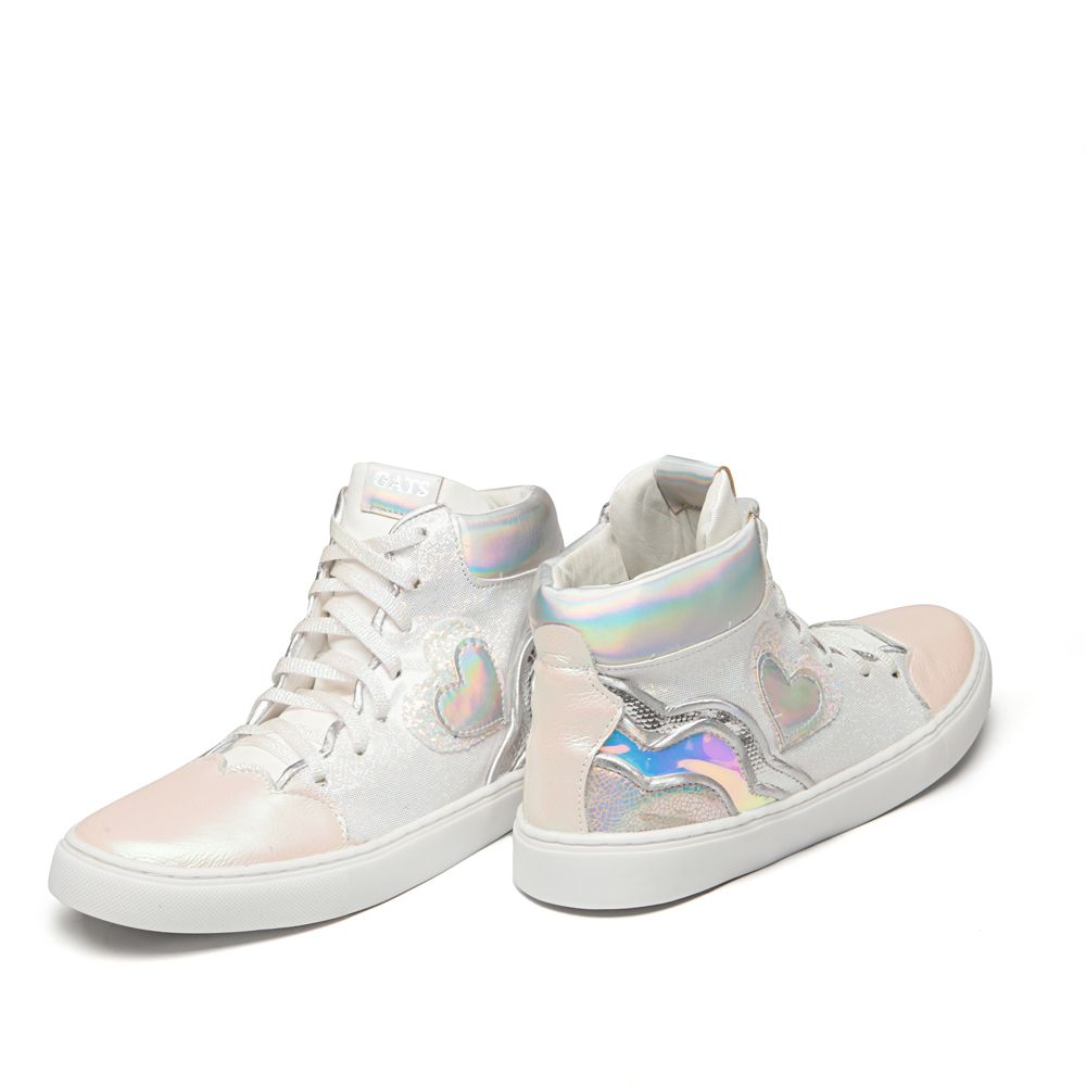 Tênis Cano Alto Hearts Magia Branco Infantil Gats