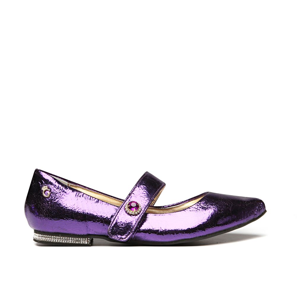 Sapatilha Bico Fino Craquele Roxo Infantil Gats