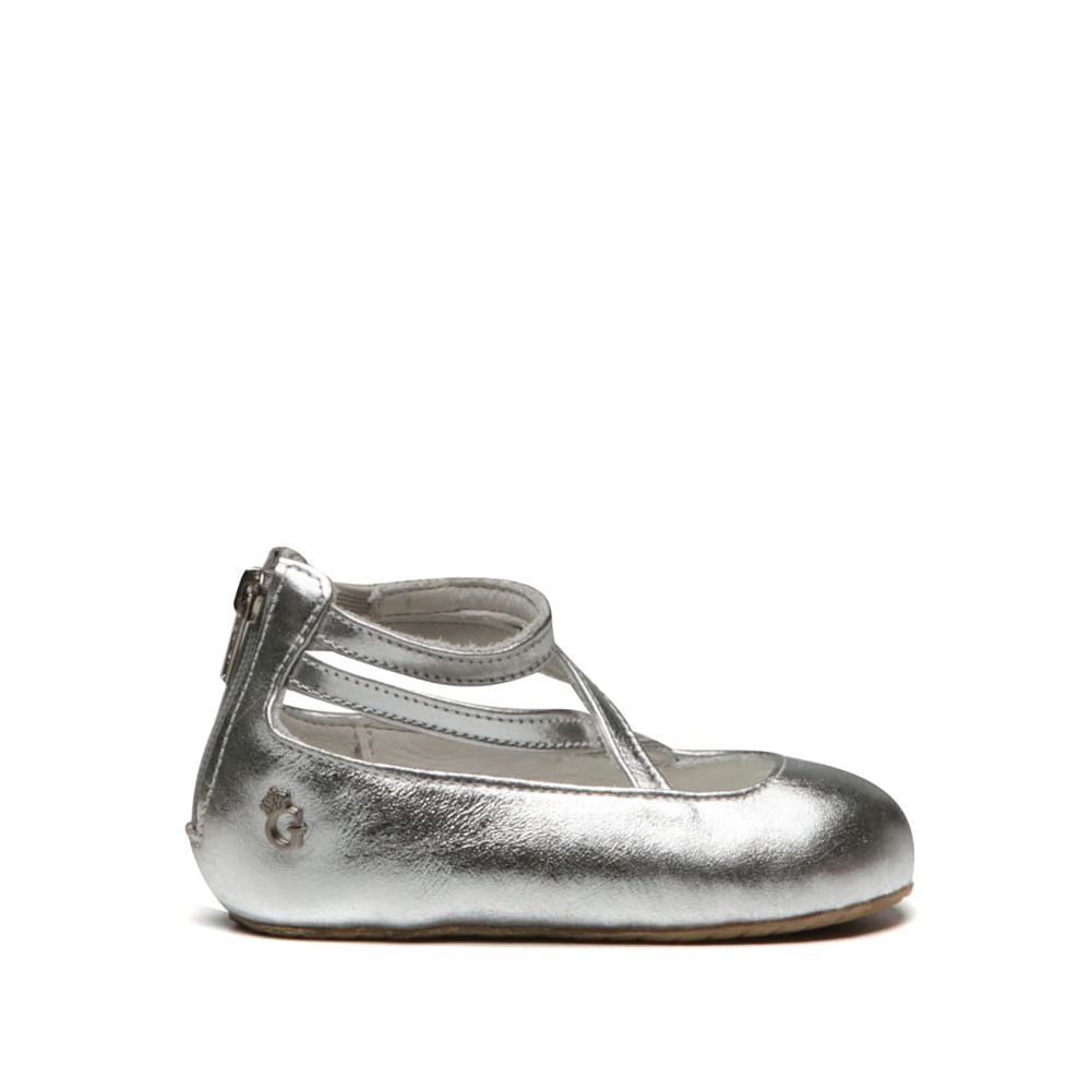 Sapato Tiras Bebê Cristal Prata Gats 