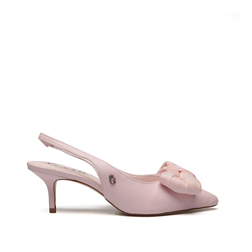 Sapato Slingback Rosa Laço Kitten Heel Gats