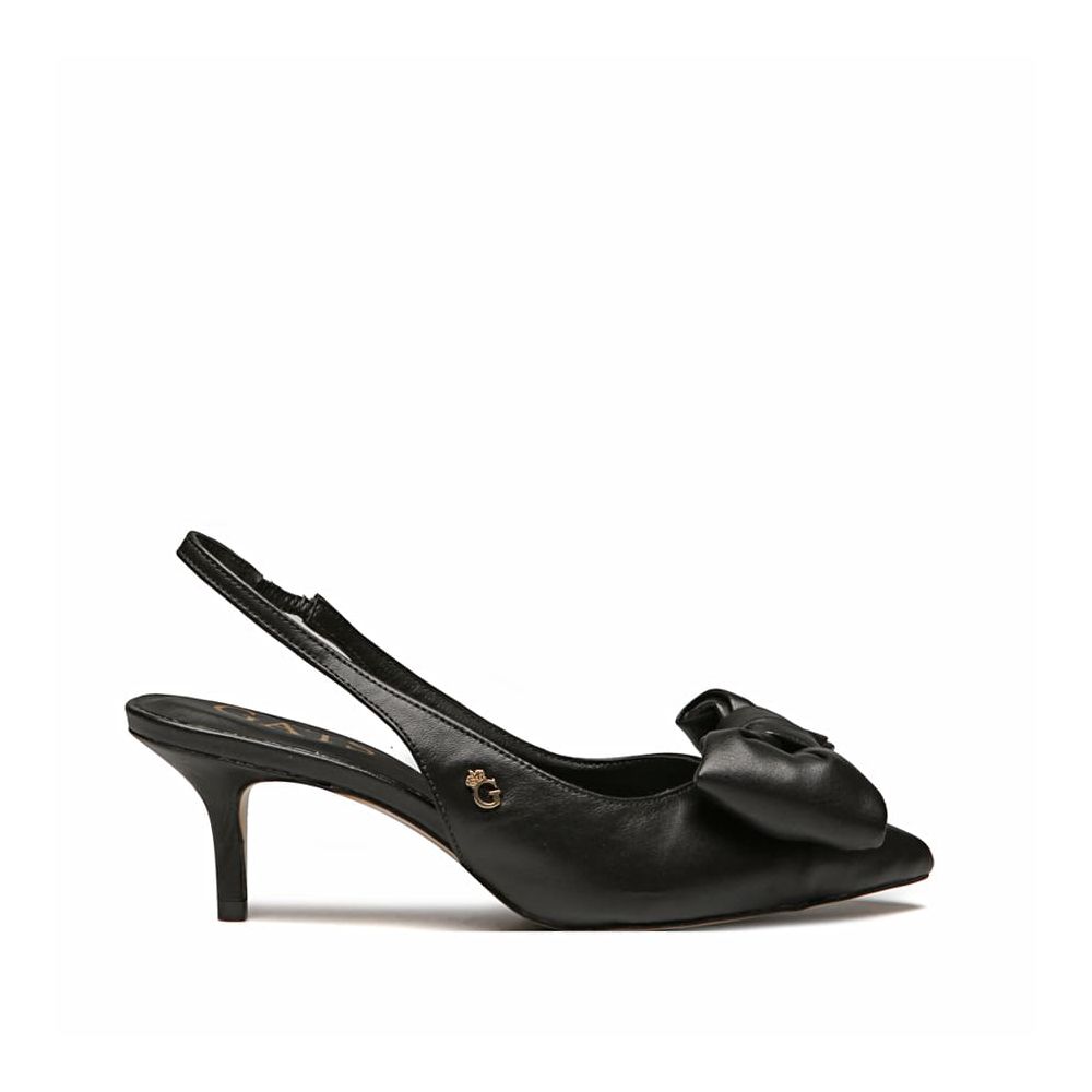 Sapato Slingback Preto Laço Kitten Heel Gats 